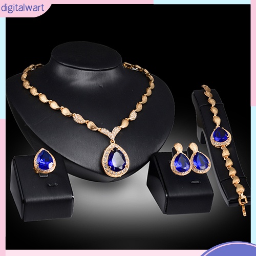 Set trang sức đính đá hình giọt nước sang trọng