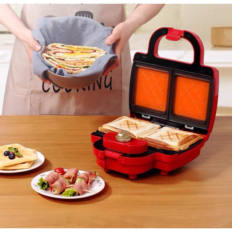 Máy Làm Bánh Mini Đa Năng/Nướng Bánh Mì Sandwich RAINBOW MAGIC Nhân Đôi Tiện Lợi Nhanh Chóng