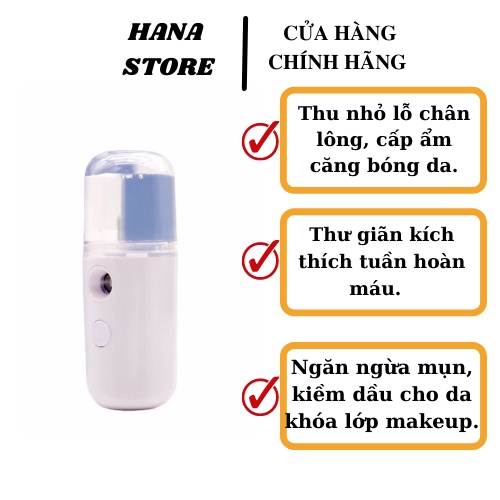 Máy xịt khoáng nano mini Dưỡng ẩm Chăm Sóc Da Mỹ Phẩm Hana Náy sịt khoáng tiện lợi