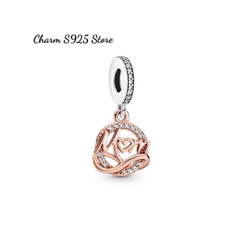 charm pan treo Mom vàng hồng bạc s925 cao cấp
