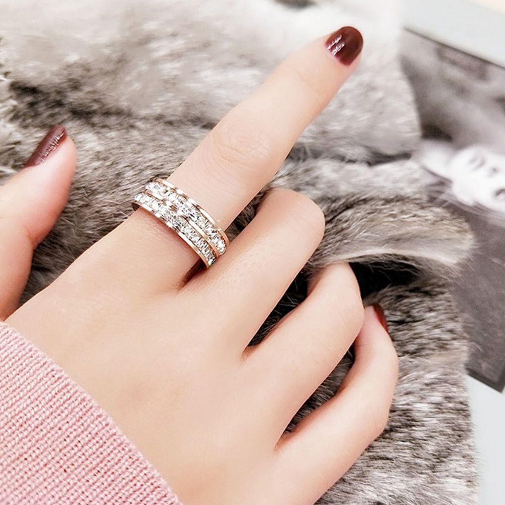 JARRED Nhẫn Cặp Bằng Thép Titan Nhiều Kích Cỡ Phong Cách Hàn Quốc Cổ Điển