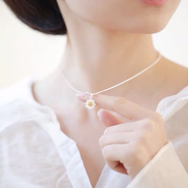 Dây chuyền hoa cúc nhỏ xinh, bạc S925 - DC108