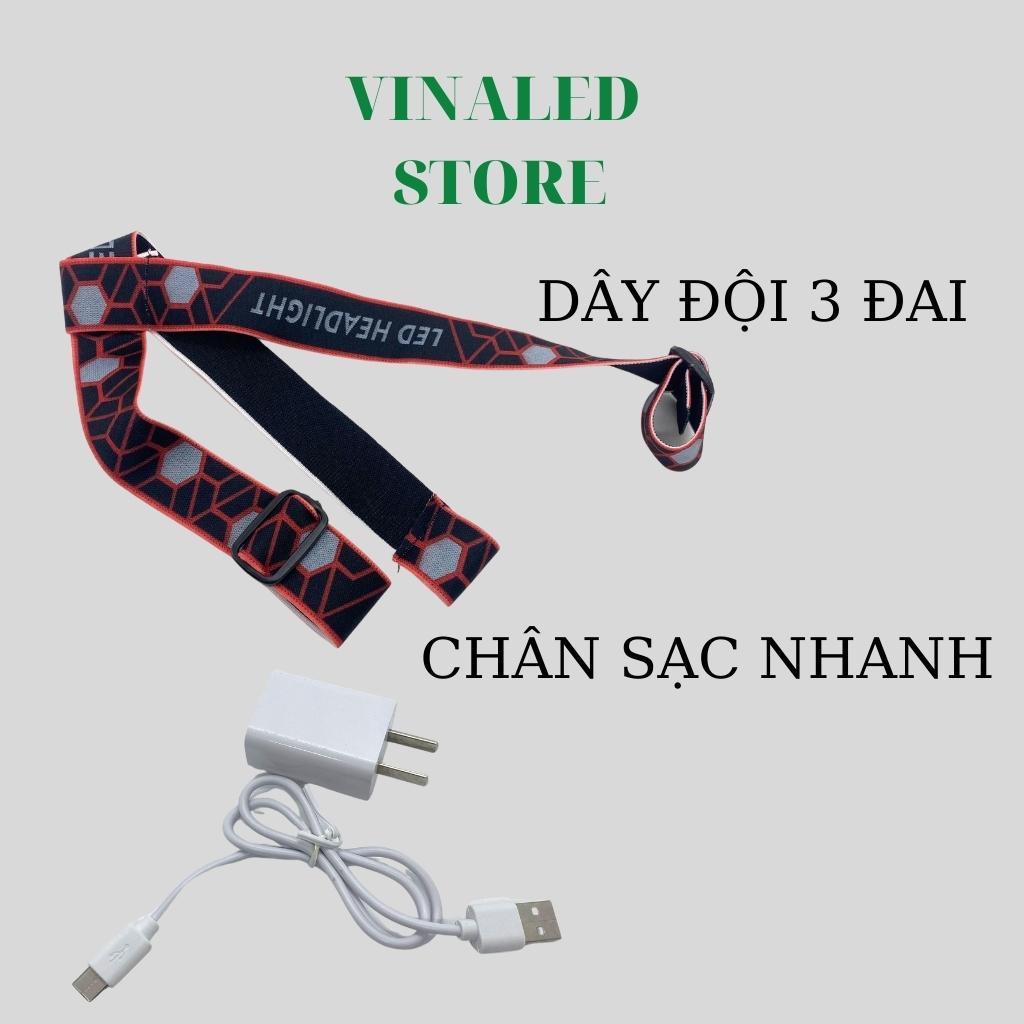 Đèn pin đội đầu siêu sáng hàng Thái Lan ST 381 có tích hợp cổng ra USB và bảng hiển thị pin chóa đèn 10cm