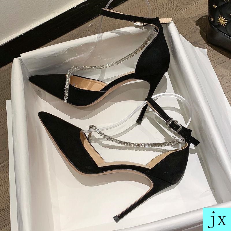 Giày cao gót màu đen thời trang mùa xuân dành cho nữ