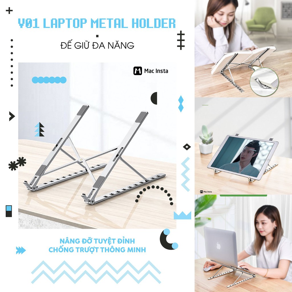 ĐẾ GIỮ ĐA NĂNG V01 LAPTOP METAL HOLDER: NÂNG ĐỠ TUYỆT ĐỈNH, CHỐNG TRƯỢT THÔNG MINH