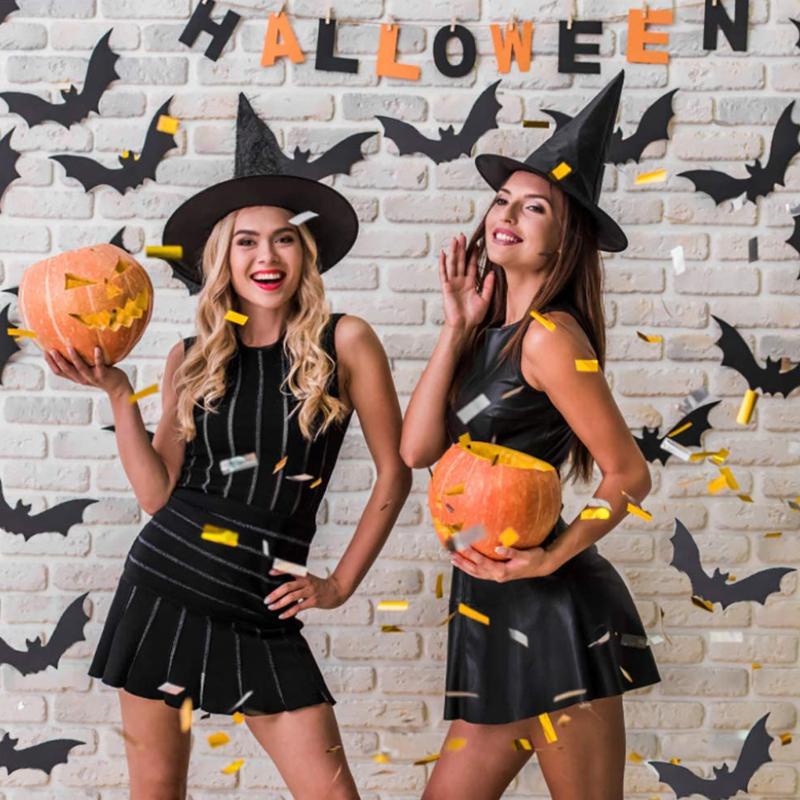 Bộ 12 miếng dán tường trang trí hình dơi đen 3D bằng PVC DIY