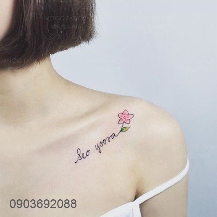 [HCM] Hình xăm dán - tattoo sticker hình hoa nhỏ 10.5 x 6cm