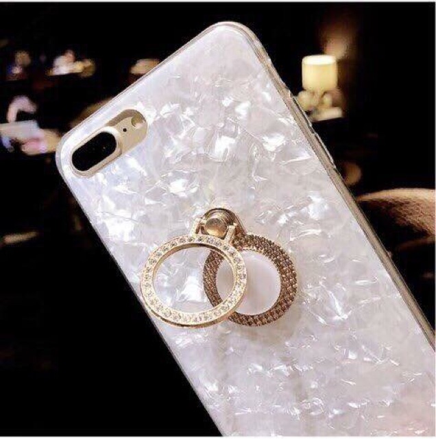 ỐP VÂN ĐÁ SILICON KÈM IRING ĐÁ SANG CHẢNH IPHONE 6 6s 6plus 6s Plus 7 7plus 8plus X