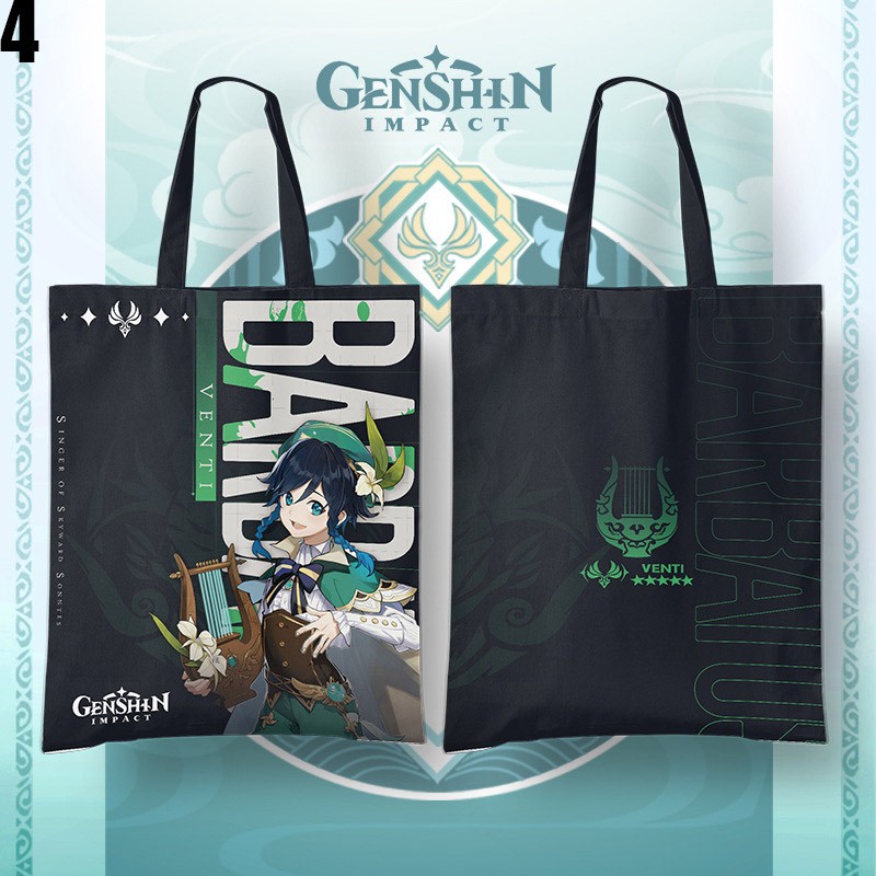 Genshin Túi Đeo Vai canvas nahida neuvillette Tác Động Tốt xiao zhongli kazuha