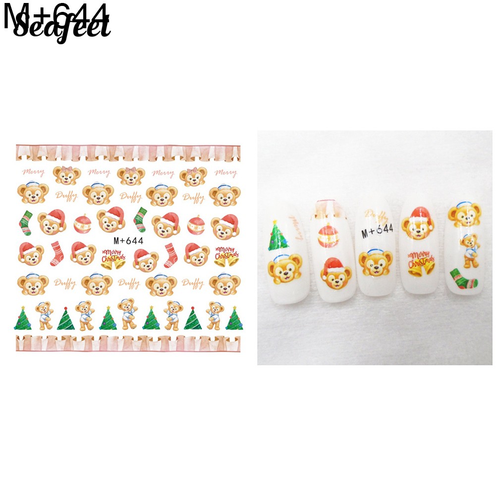SF Animal Heart Star Bee Flower Nail Sticker Water Transfer Art Decor