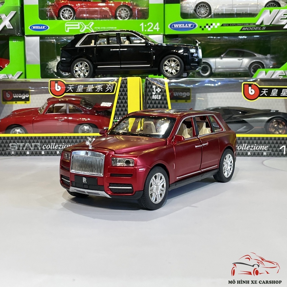 Mô hình xe ô tô Rolls-Royce Cullinan tỉ lệ 1:24 hãng Chezhi màu đỏ