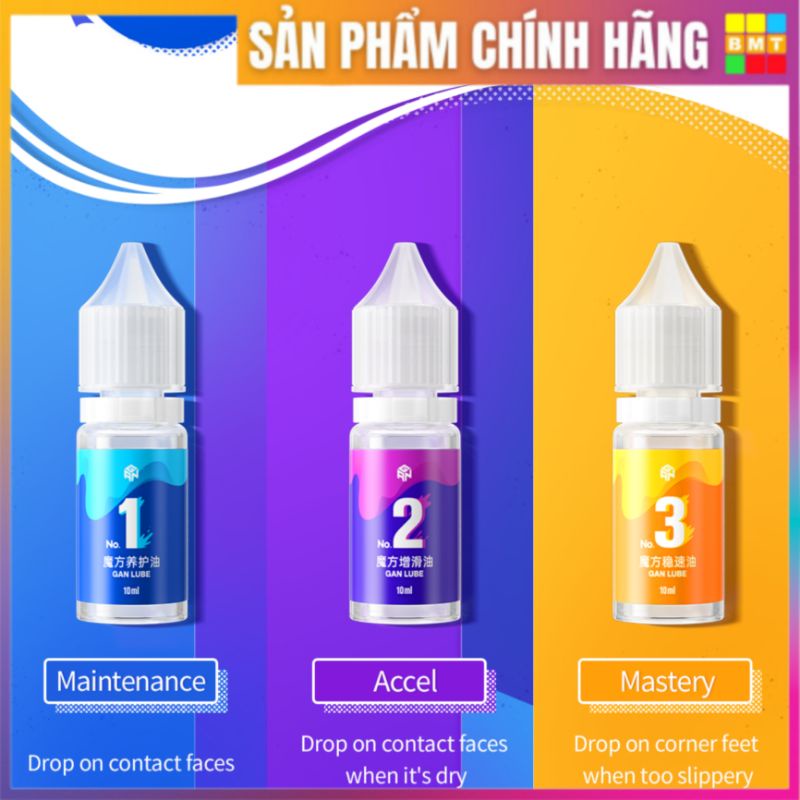 Dầu bôi trơn Rubik Gan Lube V1/V2/V3, Gan Magic Lube Maintenance/ Accel/ Mastery, Đa dụng cho Rubik