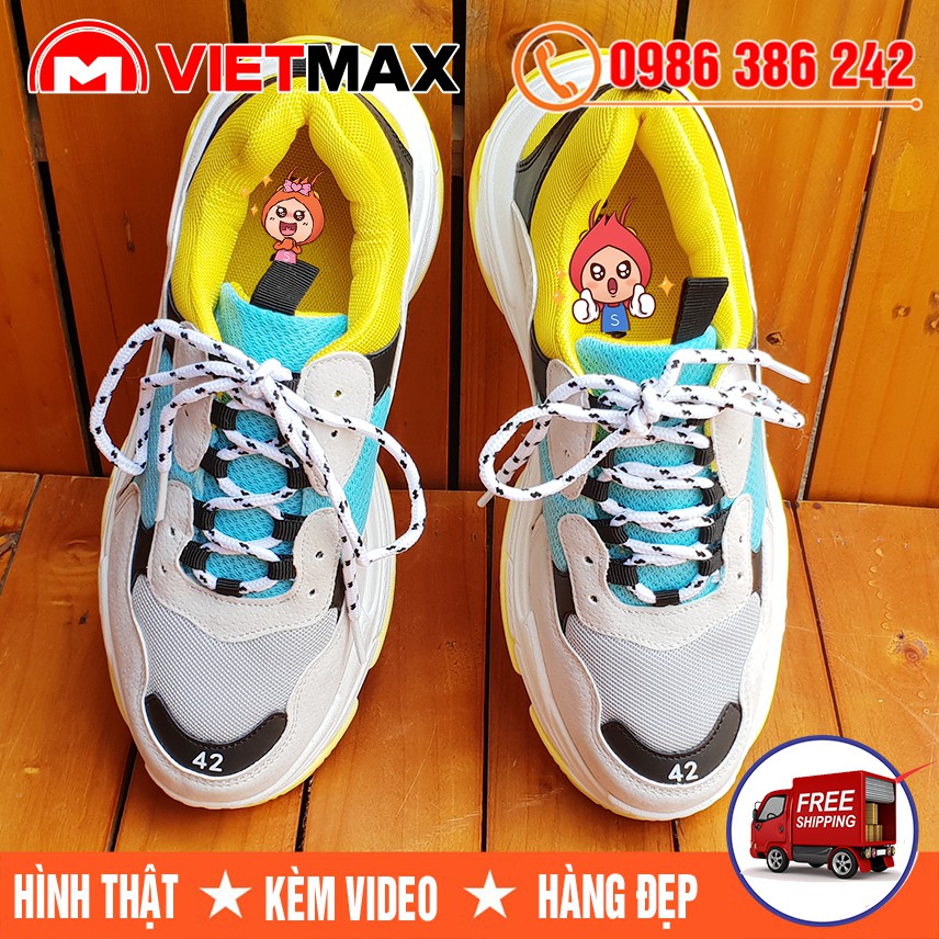 Giày Thể Thao Balen Triple S Xanh Vàng Chất Lượng