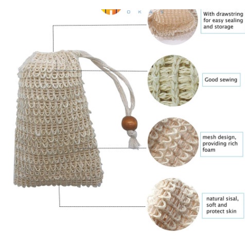 Túi Lưới Đựng Xà Phòng Handmade Thân Thiện Với Làn Da Mềm Mại