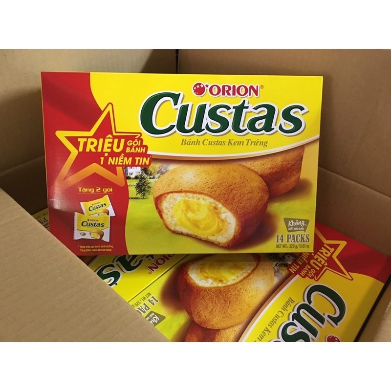 Bánh custas orion hộp 12 cái kem trứng