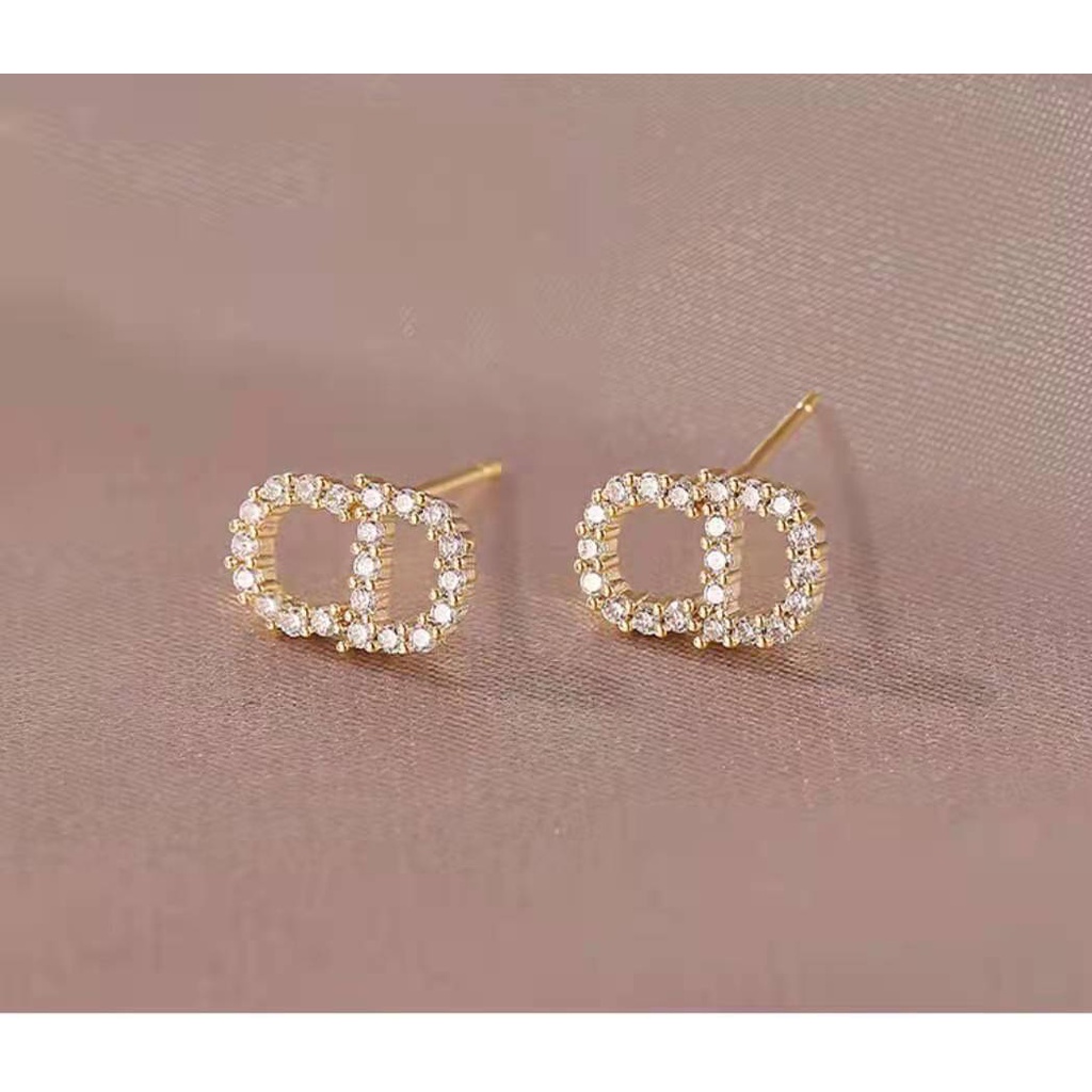 Bông tai mạ bạc S925 thiết kế đơn giản thời trang phong cách Hàn Quốc cho nữ