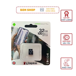 Thẻ nhớ kingston 32GB select plus tốc độ 100mb/s dùng cho điện thoại camera