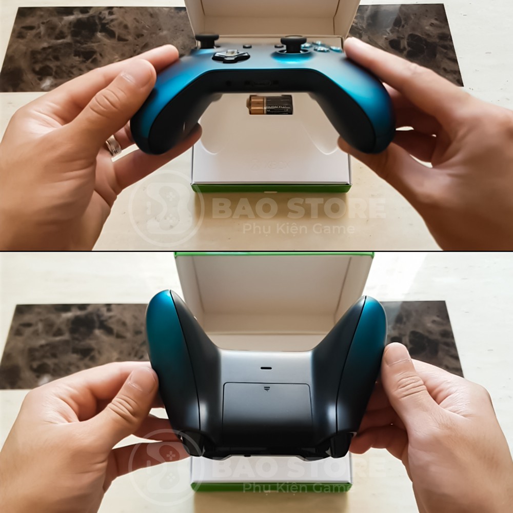 Tay cầm XBOX ONE S Chính Hãng Màu OCEAN SHADOW nguyên seal, không dây,tích hợp Jack 3.5mm