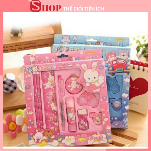 Bộ dụng cụ học tập 9 món Pingki cho bé 88022 THẾ GIỚI TIỆN ÍCH