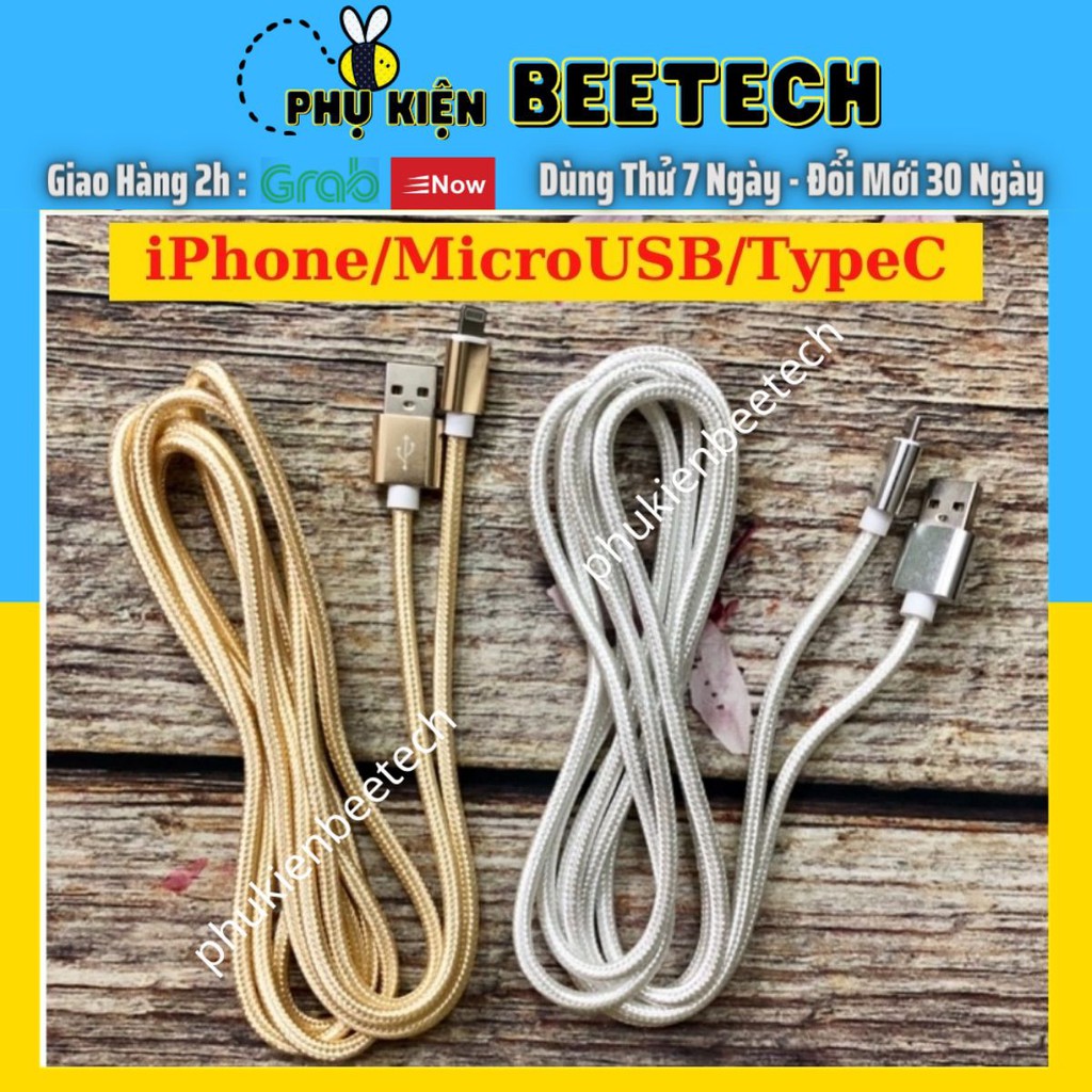 Cáp sạc 2m/3m bọc dù cho iPhone/ micro Usb / Type C - Beetechvietnam