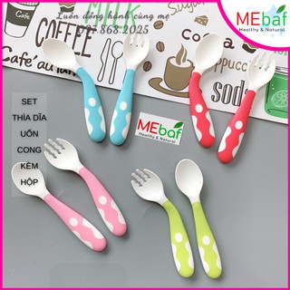 Set thìa dĩa uốn cong kèm hộp