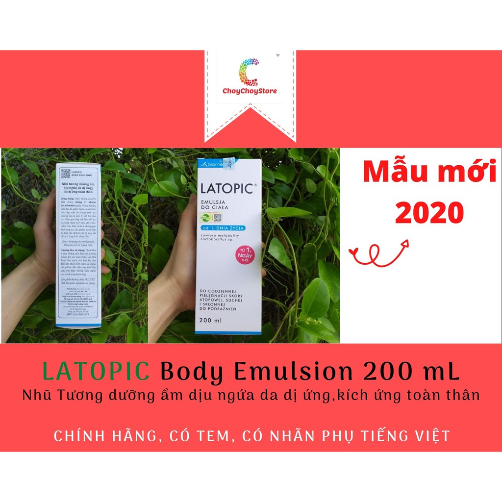 [TEM CTY] LATOPIC Body Emulsion 200 mL - Nhũ Tương dưỡng ẩm dịu ngứa da dị ứng/kích ứng toàn thân