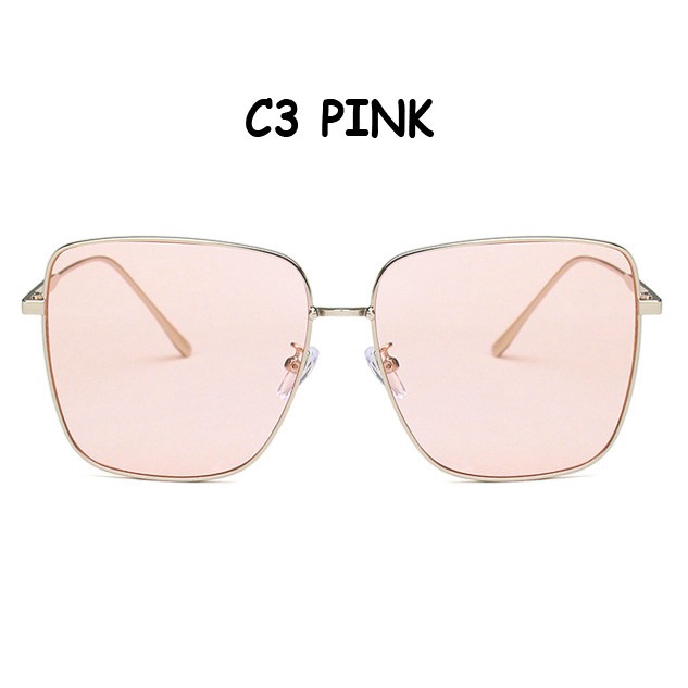 Kính Mát Gọng Kim Loại Hình Vuông Phong Cách Hàn Quốc Cho Nam Và Nữ