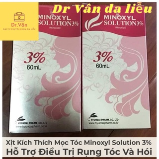 Xịt kích thích mọc tóc minoxyl Solution 3% (lọ dạng xịt 60ml) - Dr Vân da liễu