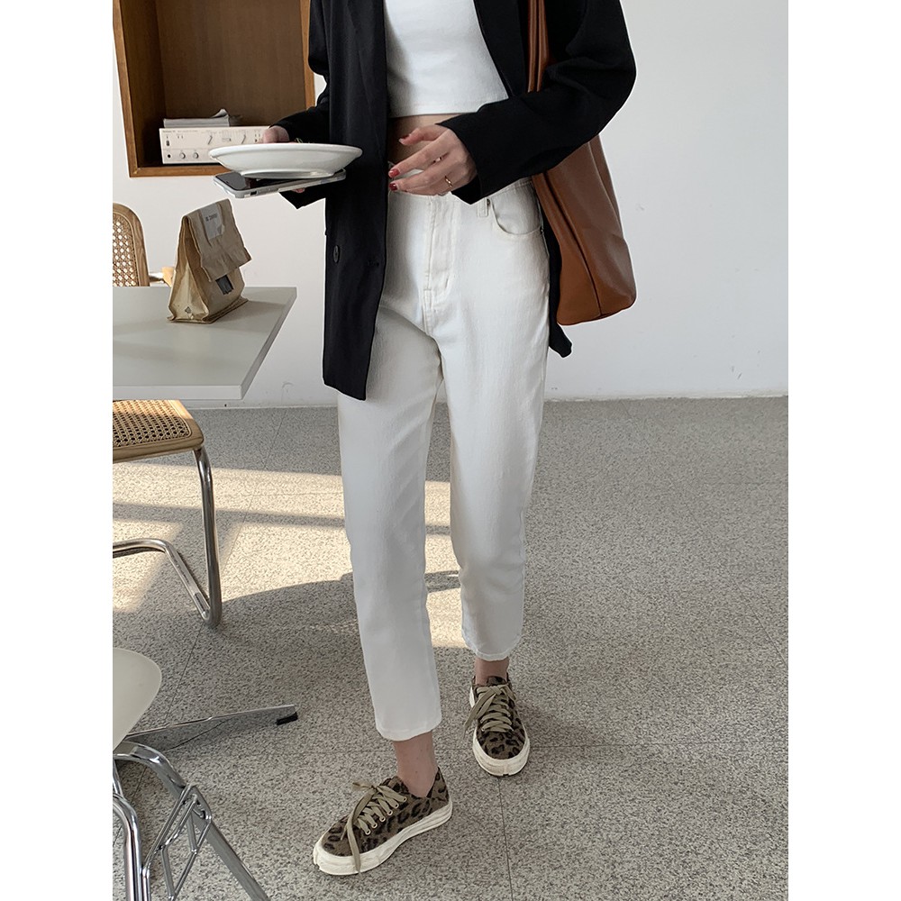 Quần Jean lửng nữ Lưng cao Cao cấp Ống suông Co giãn Mùa Hè Ulzzang Hàn Quốc Quần bò cộc nữ Cạp cao 9 tấc | BigBuy360 - bigbuy360.vn