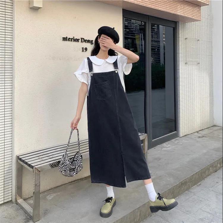 Đầm Yếm denim Dáng Rộng Thời Trang Xuân Hè Hàn Quốc Mới size Lớn MM2022