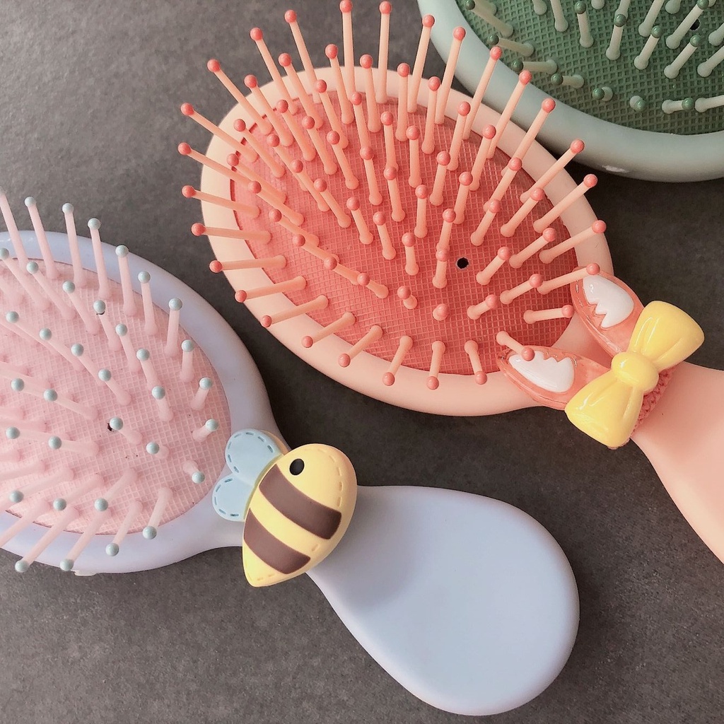Lược Chải Tóc Mini Có Đầu Lược Chải Khô Và Ướt Cho Bé Gái