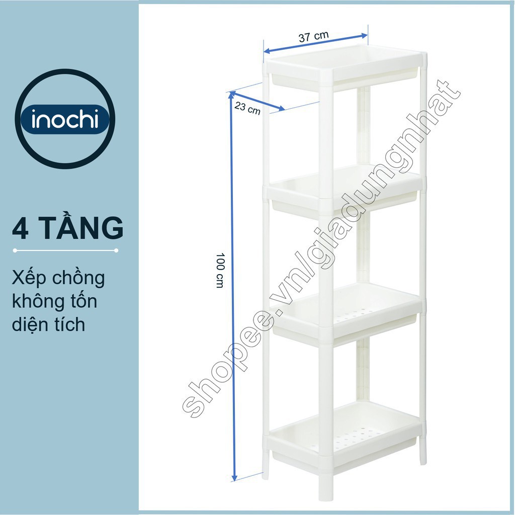 Kệ Đa Năng 4 Tầng Inochi Nhựa Dùng Để Đựng Gia Vị Nhà Bếp Đựng Đồ Thực Phẩm Hoặc Làm Giá Để Đồ Nhà Tắm Phòng Ngủ (tiêu c