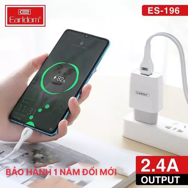 Bộ Sạc Earldom ES - 196 2 cổng USB sạc nhanh 5V/2.4A Nhỏ Gọn