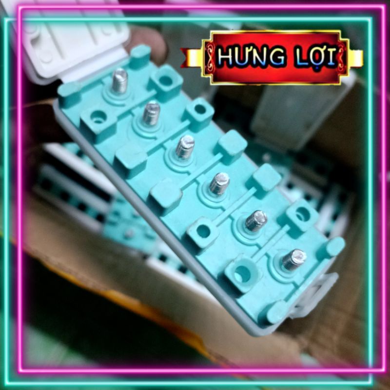 Domino Cầu Đấu Điện 6 Cực Chống Cháy (Ốc đầy đủ)