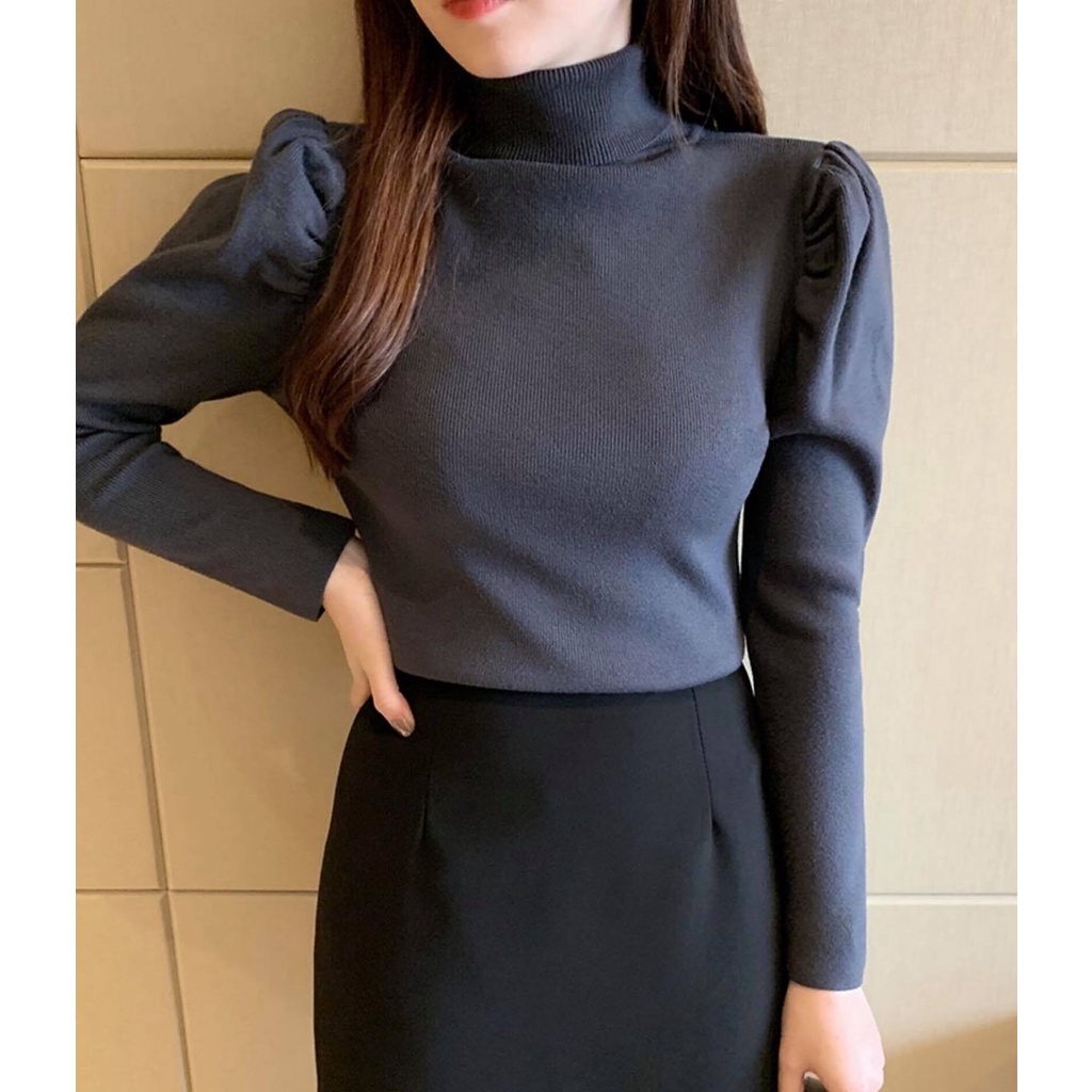 Ao Len Tăm Nhung Tay Bồng Giữ Nhiệt Basic 6 Màu Chất Liệu Vải Mềm Mịn Cao Cấp | BigBuy360 - bigbuy360.vn