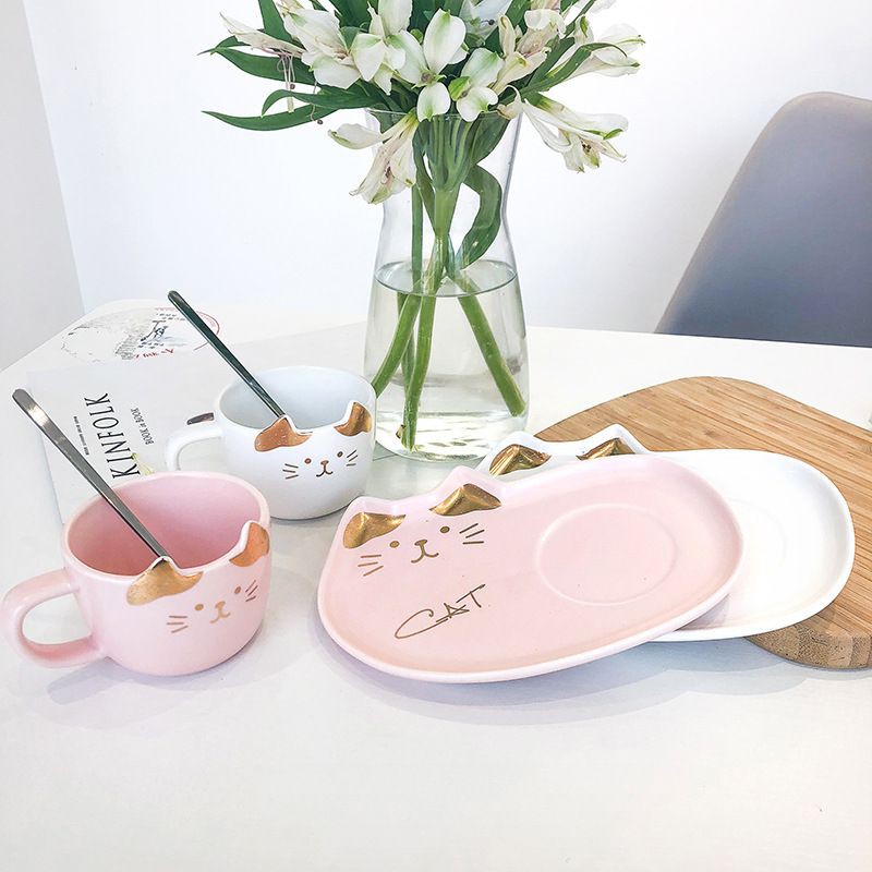 Ly Cốc Mấy Chú Mèo Méo Mẻo Mèo Meo Uống Cafe Home Decor Nấu Nướng