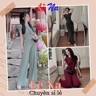 Set Đồ Nữ Áo Ôm Body Kèm Quần Ống Rộng Nữ SV11 – Set Nữ Sang Chảnh Vải Gân Mịn Mát