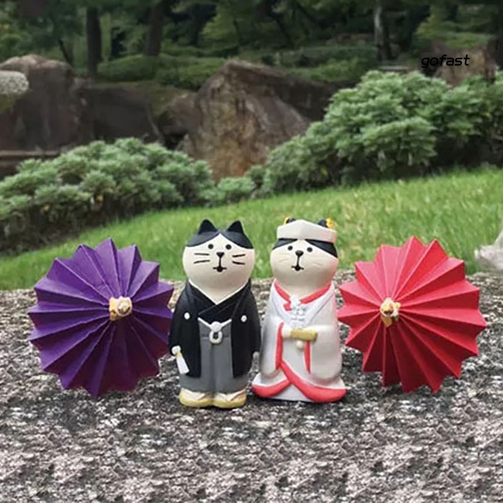 Mô Hình Chú Mèo Và Cô Dâu Chú Rể Đáng Yêu Dùng Để Trang Trí Nội 