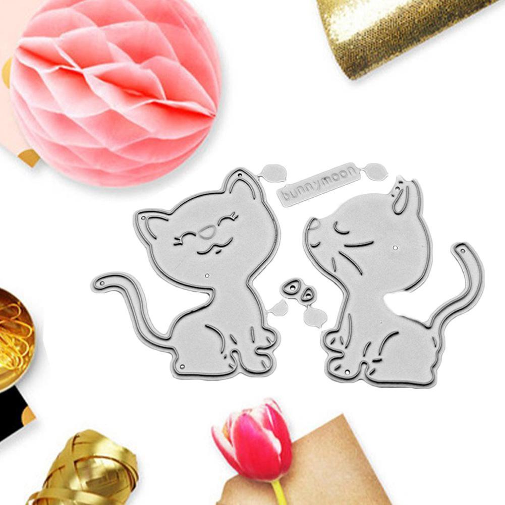 Khuôn Cắt Giấy Kim Loại Hình Mèo Dễ Thương Z0I2