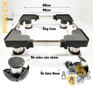 Chân đế máy giặt cao cấp trụ inox - BH 2 năm