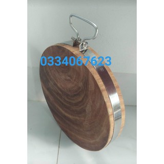 Thớt nghiến đường kính 30cm dày 5 phân KÈM ĐAI INOX