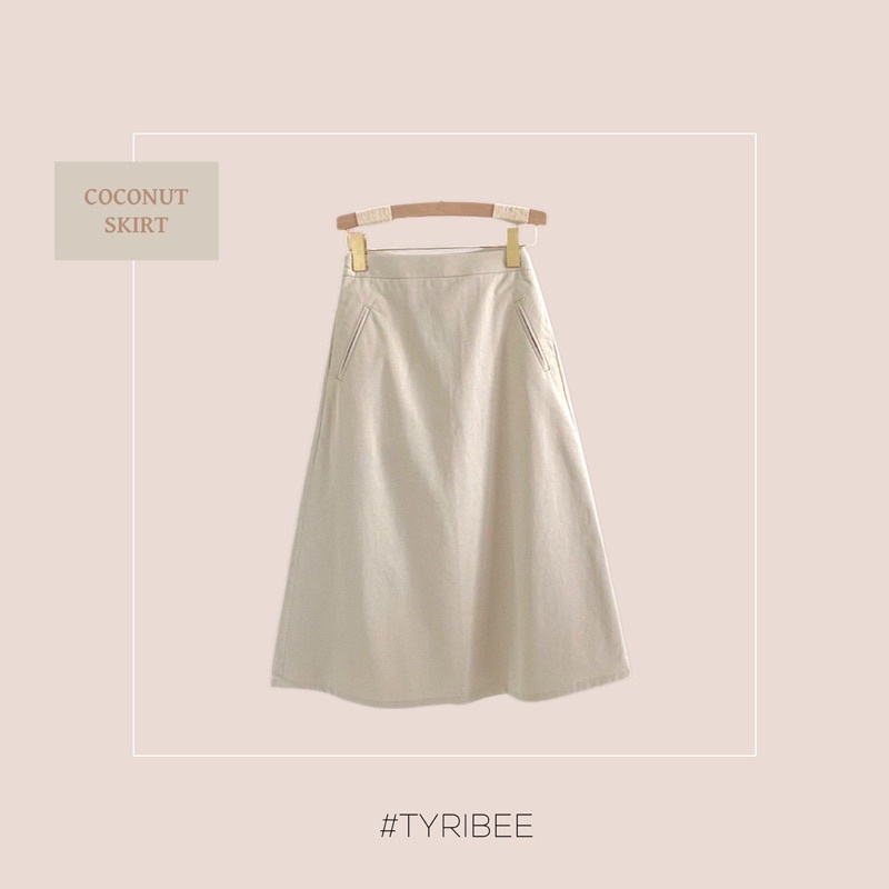 Chân váy nữ dài túi mổ lưng chun co giãn chất kaki cao cấp nhiều màu - Coconut Skirt - Tyribee Clothing