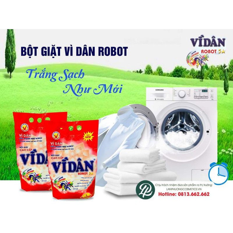 🤖Bột Giặt Cao Cấp Vì Dân RoBot 5 Sao - Trắng Sạch Thơm Lâu 6kg