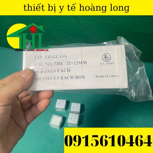 [ com Bo 5 hộp ] Lamen kính Hiển Vi 22x22mm Hộp 100 Kính