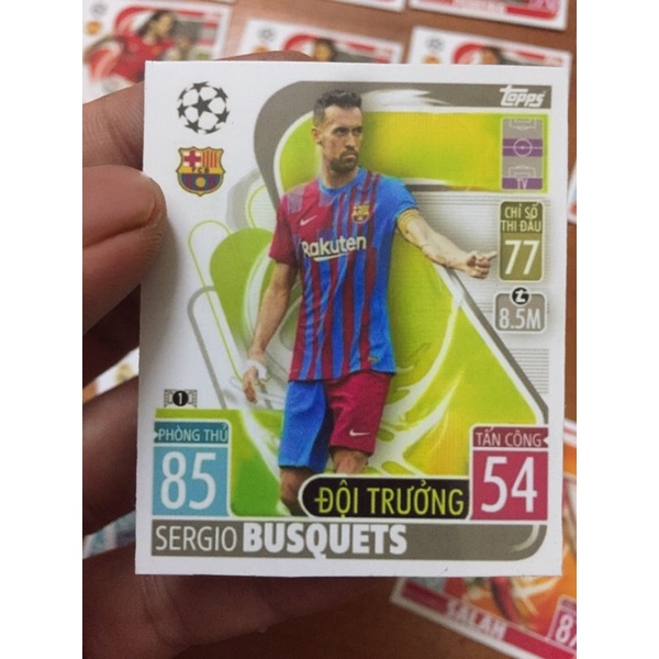 Lẻ thẻ cầu thủ Barcelona match attax Barca 2021/22 size poca
