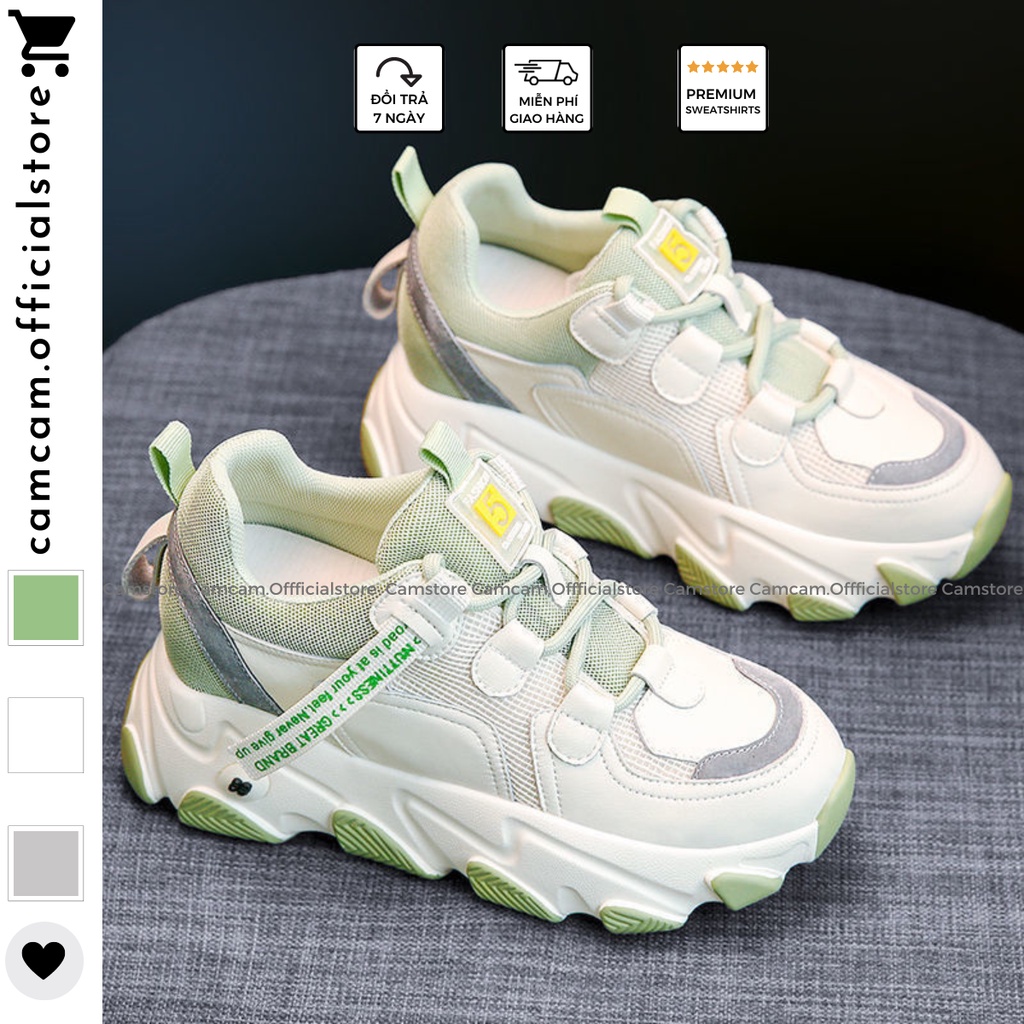 Giày Thể Thao Nữ Độn Đế Sneaker Ulzzang Vạch Sóng Xanh - ℂ𝔸𝕄𝕊𝕋𝕆ℝ𝔼