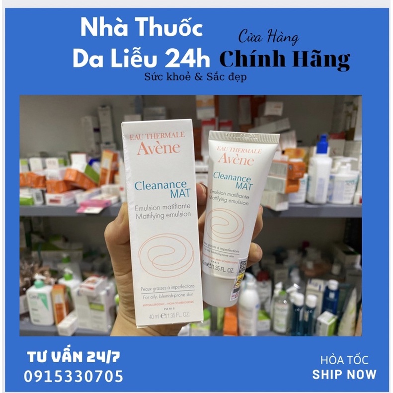 Nhũ tương giảm nhờn mụn da nhạy cảm Avene Cleanance Mat Emulsion 40ml