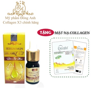 Serum mụn collagen X3 mỹ phẩm Đông Anh 5ml dứt điểm mụn viêm không để lại sẹo thâm + Tặng mặt nạ dưỡng da
