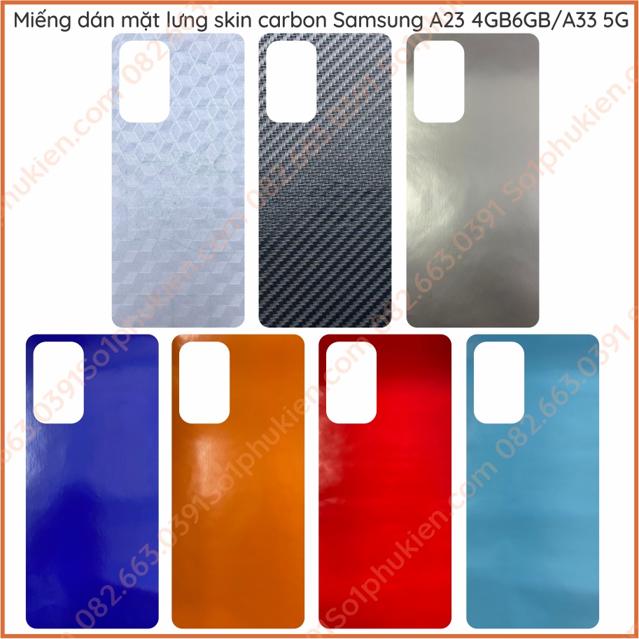 Miếng dán mặt lưng skin carbon Samsung A23 4GB 6GB / A33 5G