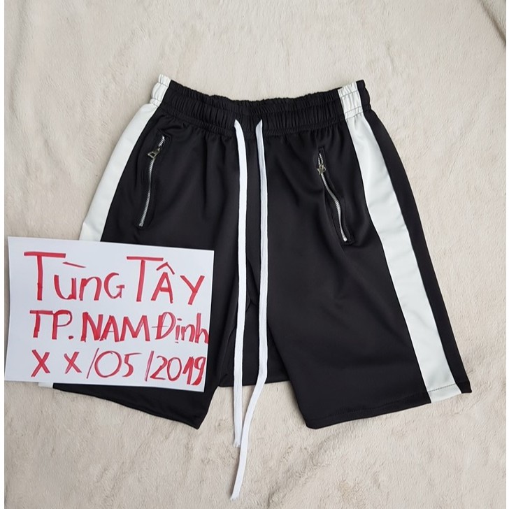 Quần Short 1 line Unisex khóa zip túi